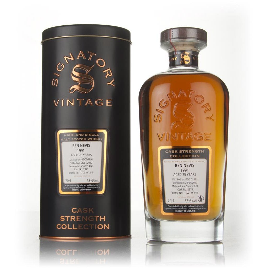 Ben Nevis 25 yrs Sherry Butt Cask Strength Signatory Single Malt Scotch Whisky | Free Shipping on orders $400+