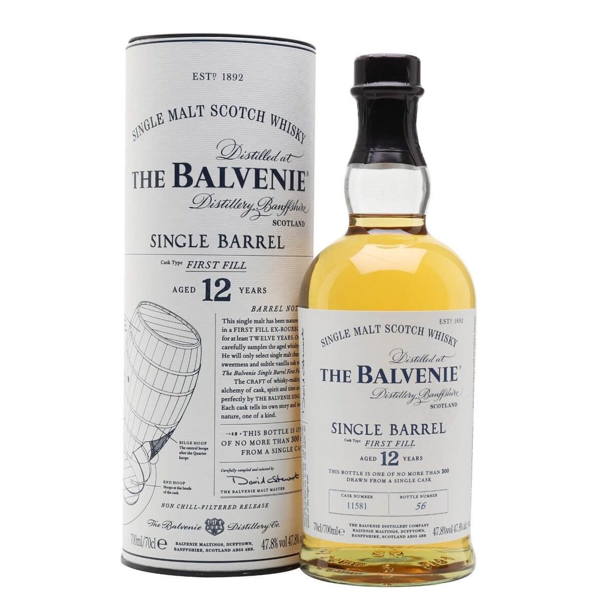 The Balvenie 12 Years First Fill Single Barrel Scotch Whisky | Free Shipping on orders $400+