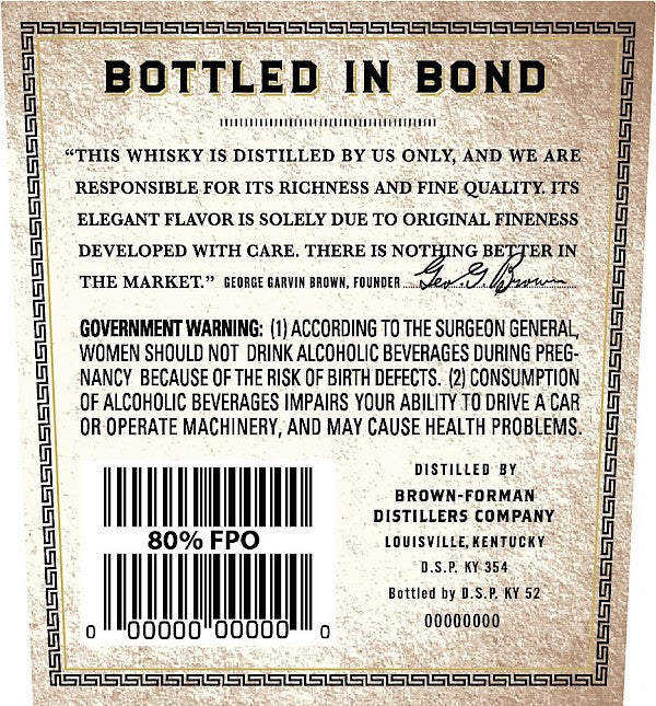 Old Forester 1897 Bottled in Bond Bourbon | Free Shipping on orders $400+