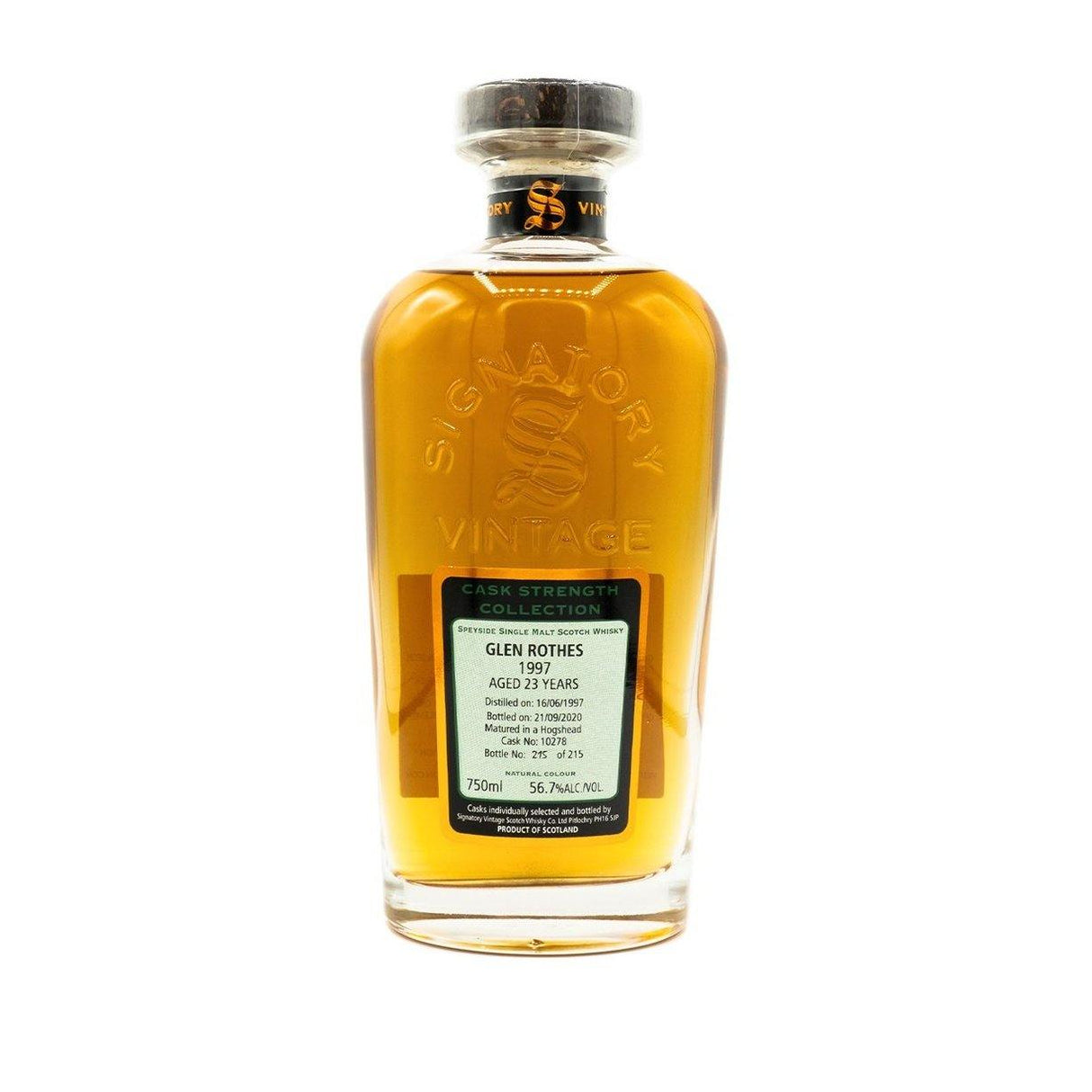Glenrothes 23 yrs Speyside Cask Strength Signatory Single Malt Scotch Whisky | Free Shipping on orders $400+