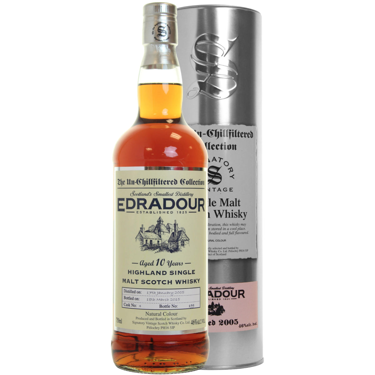 Edradour 11 yrs Highland Unchillfiltered Signatory Single Malt Scotch Whisky | Free Shipping on orders $400+