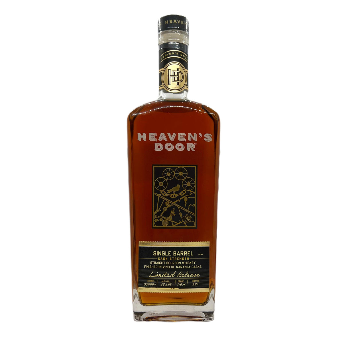 Heaven's Door Limited Release Single Barrel Cask Strength Straight Bourbon Whiskey Finished in Vino De Naranja Casks | Free Shipping on orders $400+