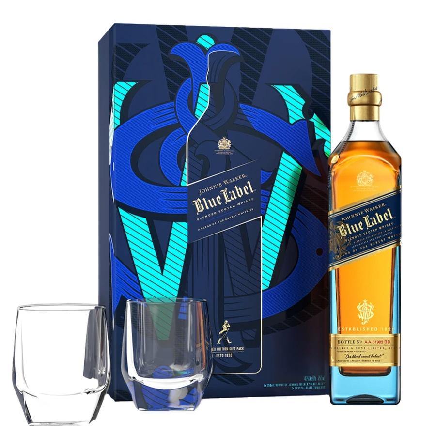 Johnnie Walker Blue Label Scotch Whisky Gift Set | Free Shipping on orders $400+