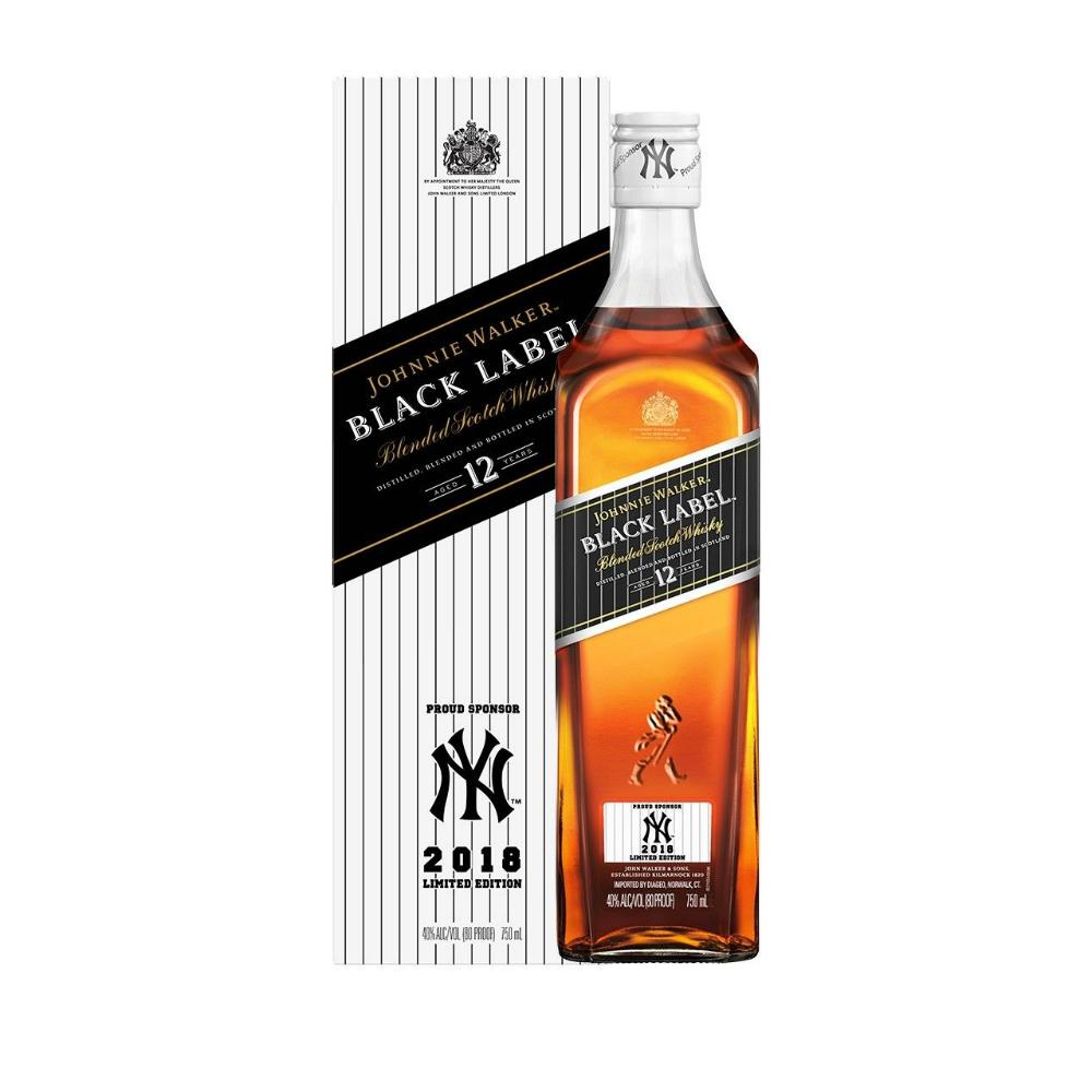 Johnnie Walker Black Label NY Yankees 2018 Limited Edition | Free Shipping on orders $400+