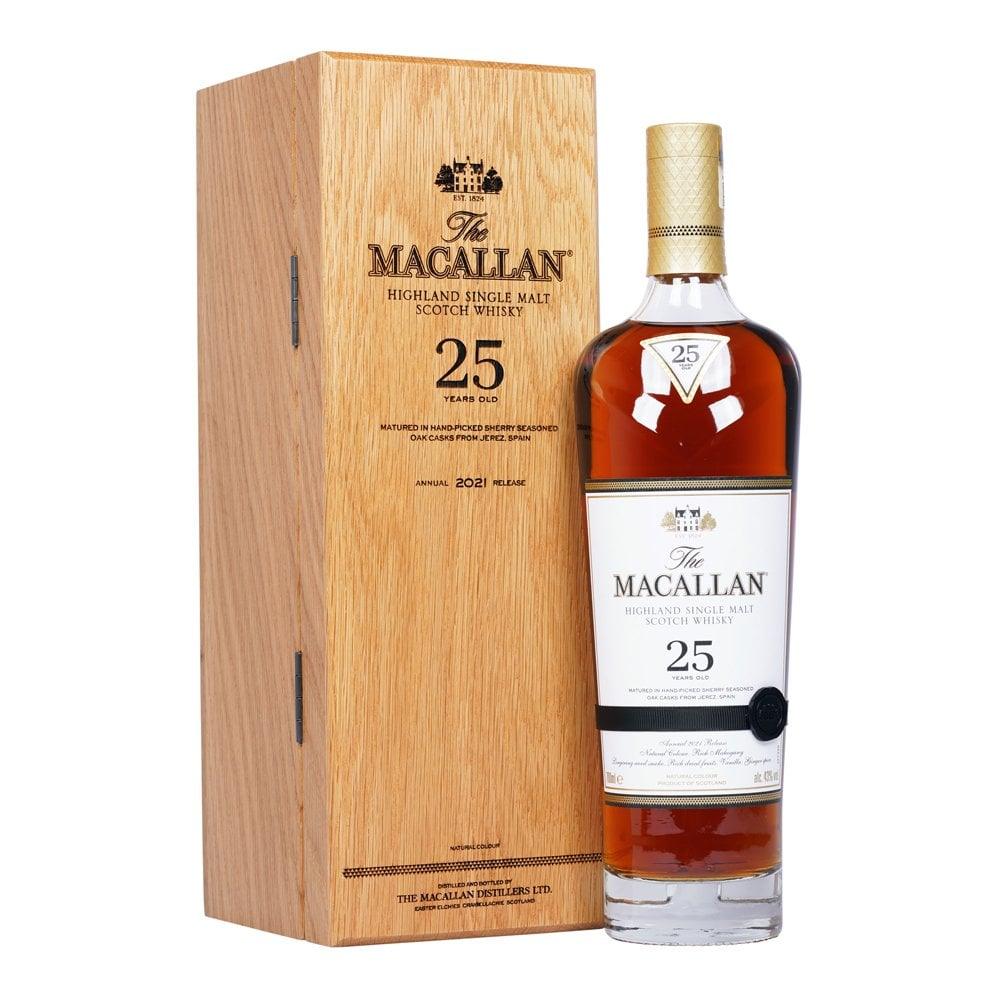Macallan Sherry Oak 25 Years Old Highland Single Malt Scotch Whisky | Free Shipping on orders $400+