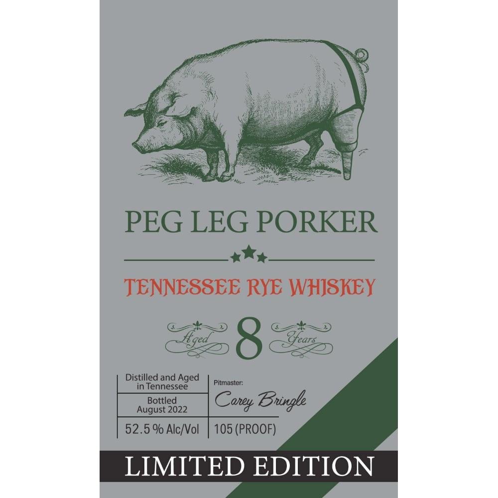 Peg Leg Porker 8 Year Old Tennessee Rye Whiskey | Free Shipping on orders $400+