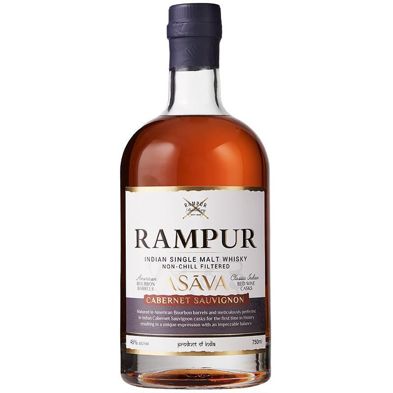Rampur Asava Cabernet Sauvignon Classic Indian Red Wine Casks Single Malt Indian Whiskey | Free Shipping on orders $400+