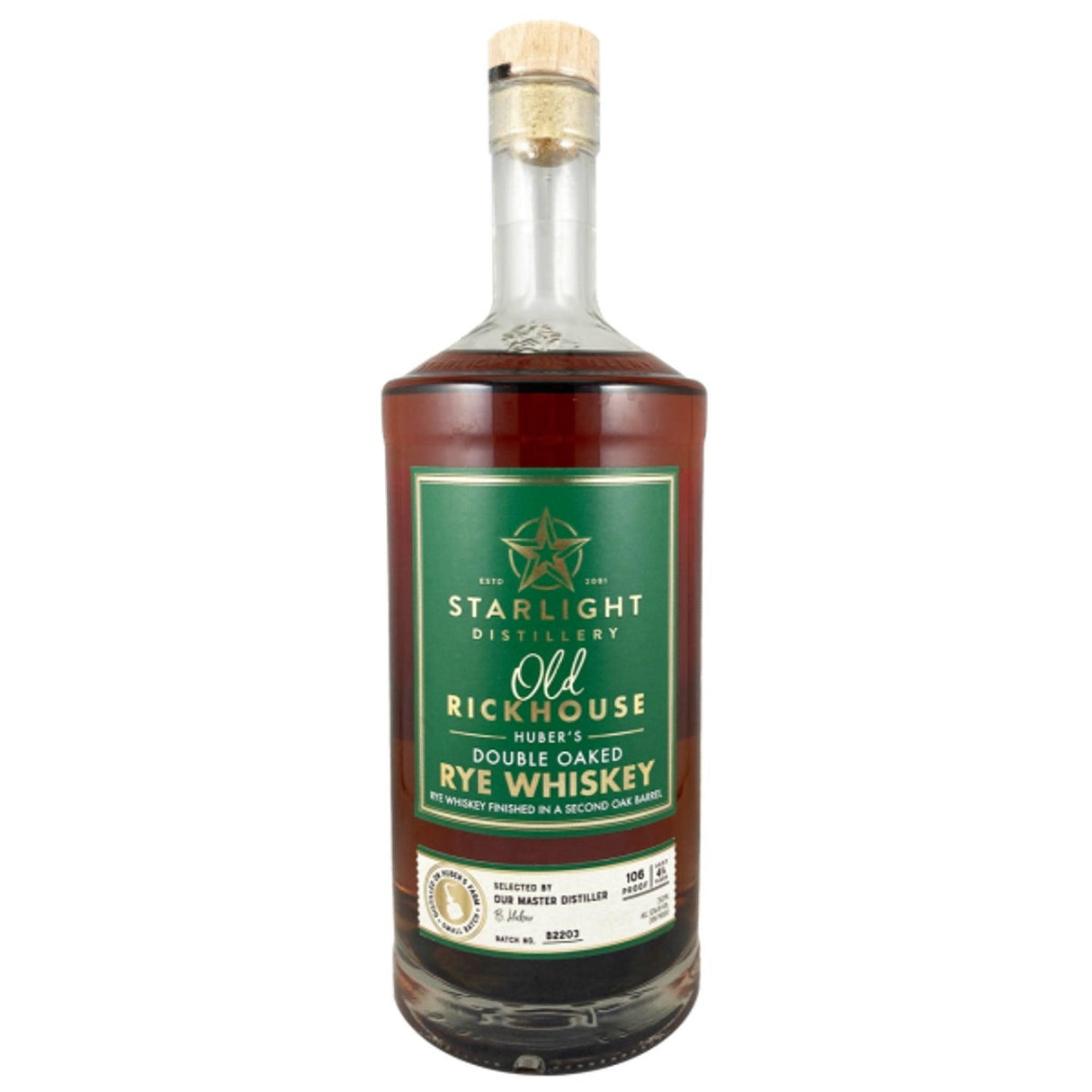 Starlight Distillery Double Oak Old Rickhouse Rye Whiskey | Free Shipping on orders $400+