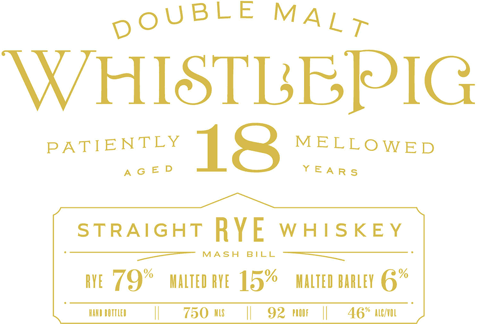 WhistlePig Double Malt 18 Year Old Straight Rye Whiskey | Free Shipping on orders $400+
