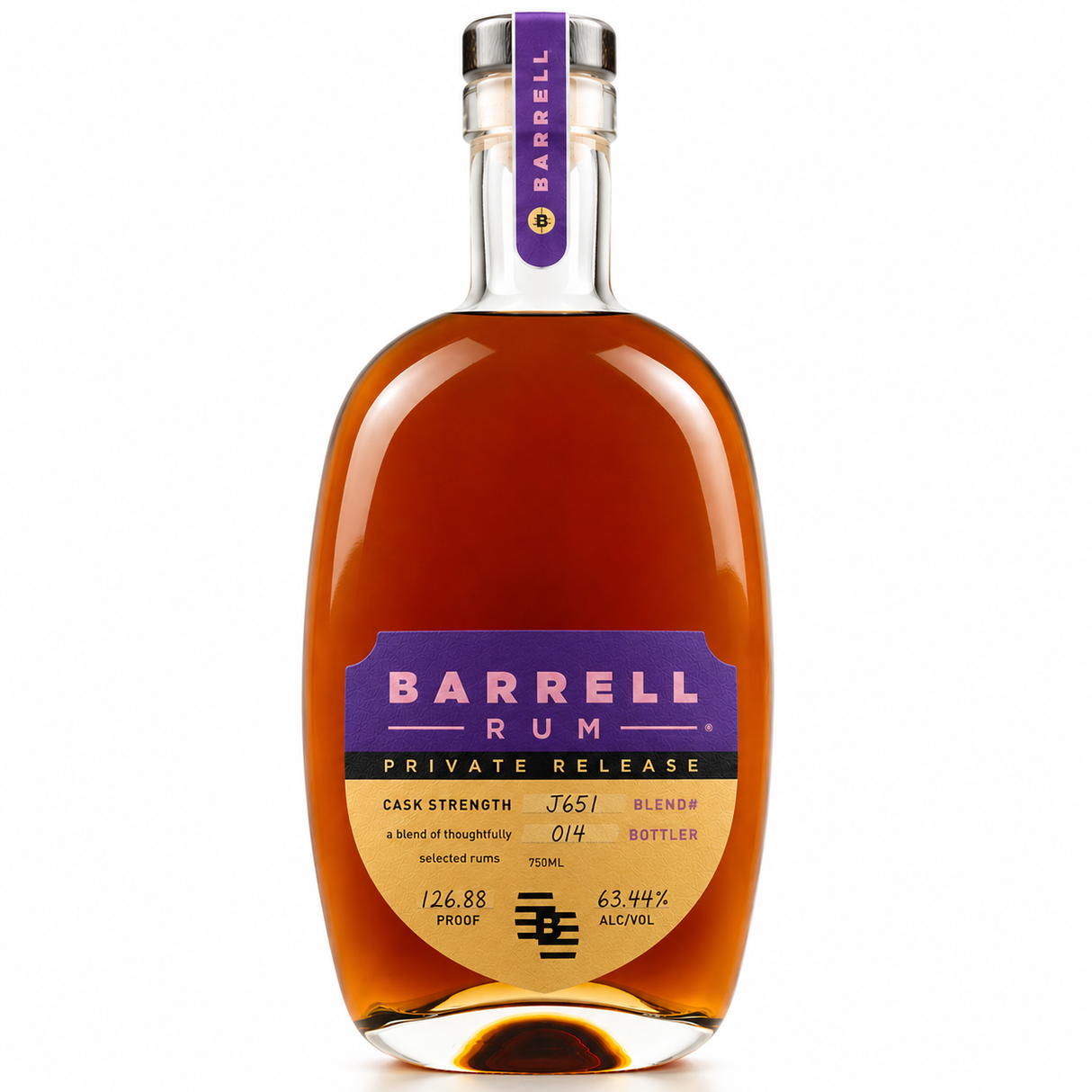Barrell Private Release Jamaica and Barbados Cask Strength Rum Finished in a Dunn Vineyards Cabernet Sauvignon Barrel J651 | Free Shipping on orders $400+