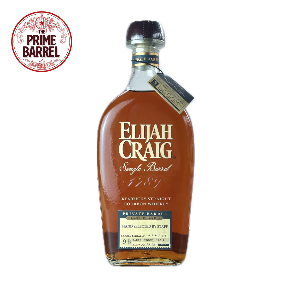 Elijah Craig "Toast Malone" Toasted Single Barrel Kentucky Straight Bourbon Whiskey The Prime Barrel Pick #147 | Free Shipping on orders $400+