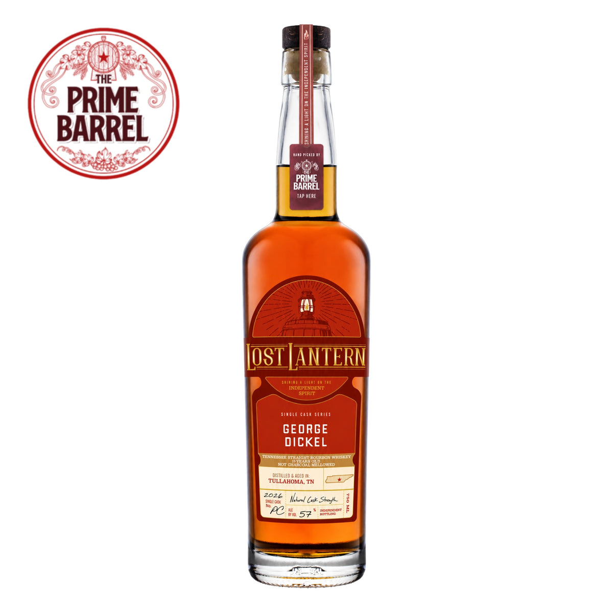 Lost Lantern George Dickel 10 Year "Yabba Dabba Don't!" Not Charcoal Mellowed Tennessee Straight Bourbon Whiskey The Prime Barrel Selection #174 | Free Shipping on orders $400+