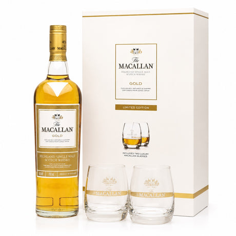 Macallan Gold 1824 Series Limited Edition Gift Set with Glasses | Free Shipping on orders $400+