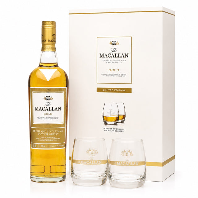 Macallan Gold 1824 Series Limited Edition Gift Set with Glasses | Free Shipping on orders $400+