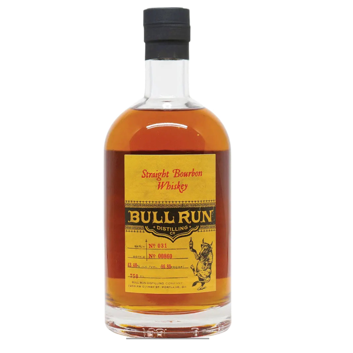 Bull Run Temperance Barrel Strength Bourbon Whiskey 114 Proof