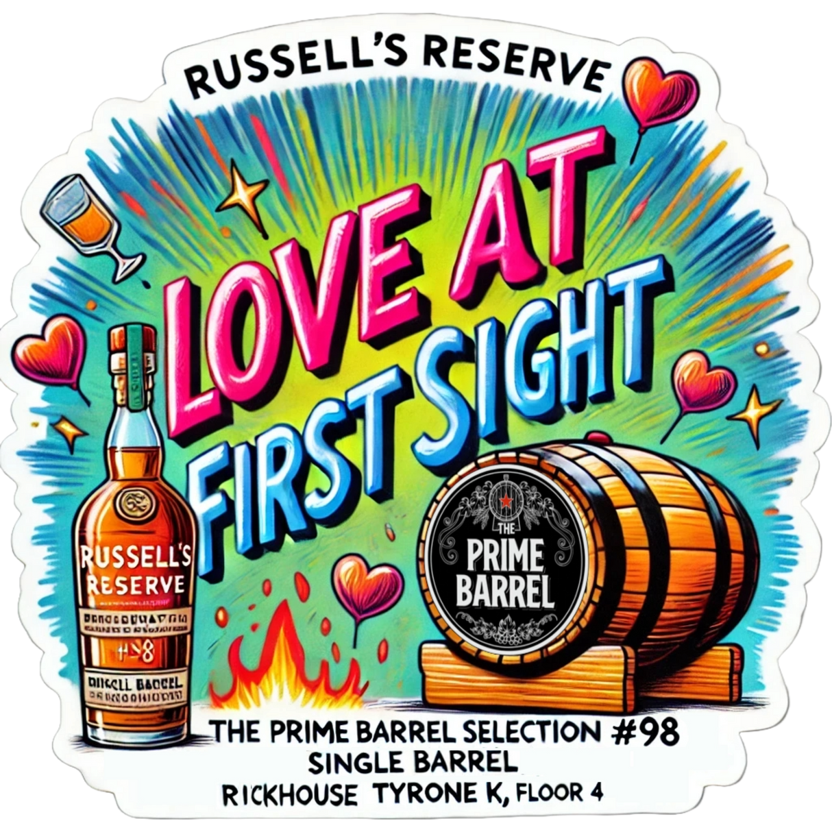 Russell's Reserve 9.5 Year Private Barrel Selection Kentucky Straight Bourbon Whiskey The Prime Barrel Pick #98