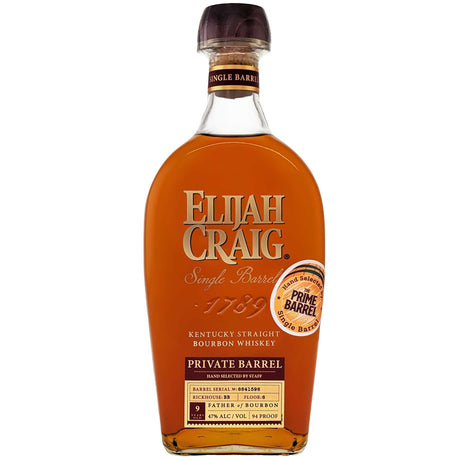 Elijah Craig 9 Years Single Barrel Kentucky Straight Bourbon Whiskey The Prime Barrel Pick #77 - De Wine Spot | DWS - Drams/Whiskey, Wines, Sake