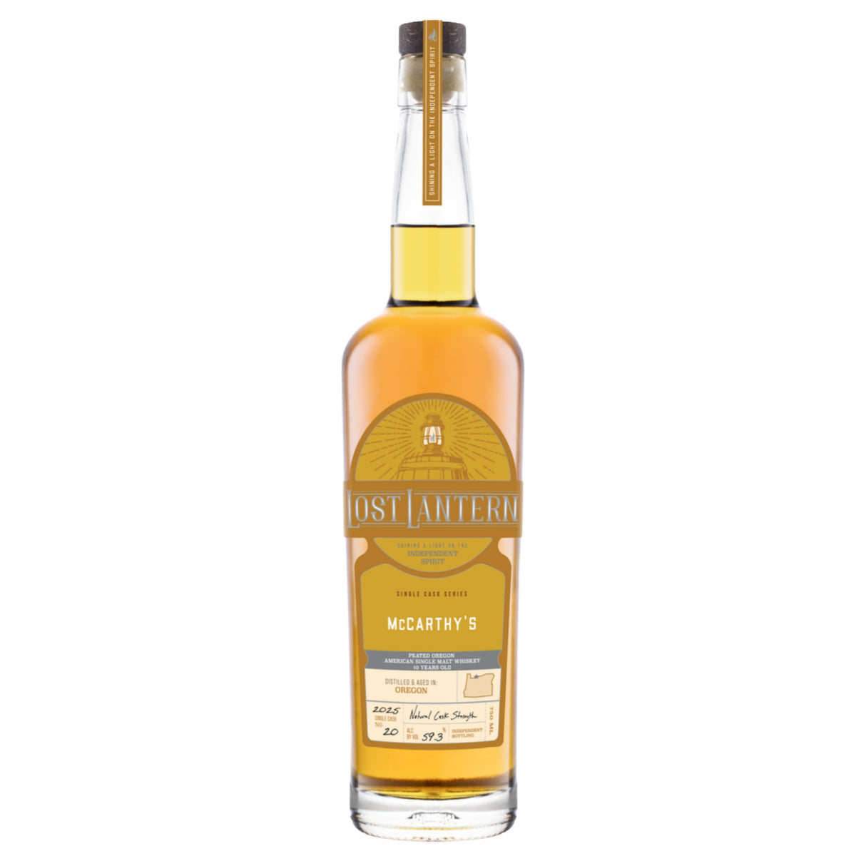 Lost Lantern 10 Year Old McCarthy's Peated Oregon Single Cask Single Malt | Free Shipping on orders $400+