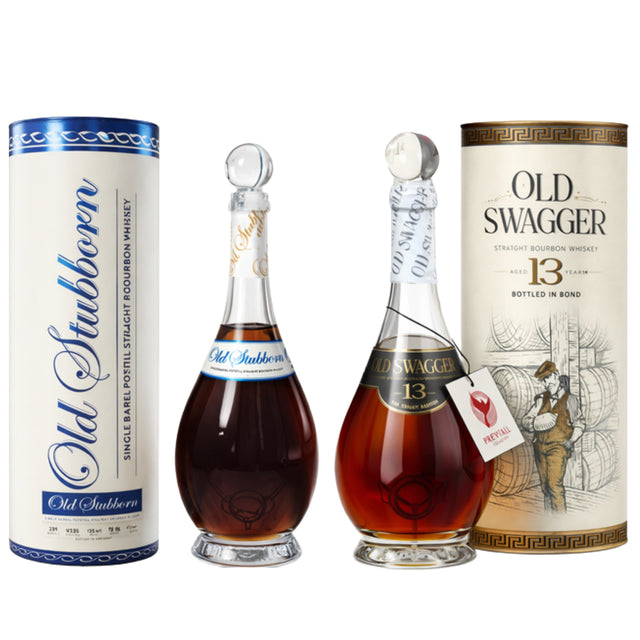 Rising Tide Spirits Bundle #1: Old Stubborn Single Barrel Wheated Potstill Straight Bourbon + Old Swagger 13 Year Bottled-In-Bond Bourbon | Free Shipping on orders $400+