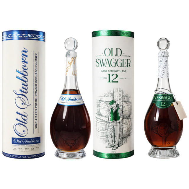 Rising Tide Spirits Bundle #2: Old Stubborn Single Barrel Wheated Potstill Straight Bourbon + Old Swagger 12 Year Cask Strength Rye Whiskey | Free Shipping on orders $400+