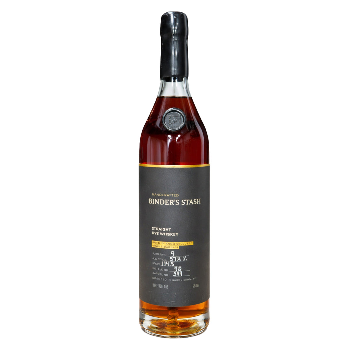 Binder's Stash 9 Years Old Single Barrel Straight Rye Whiskey | Free Shipping on orders $400+