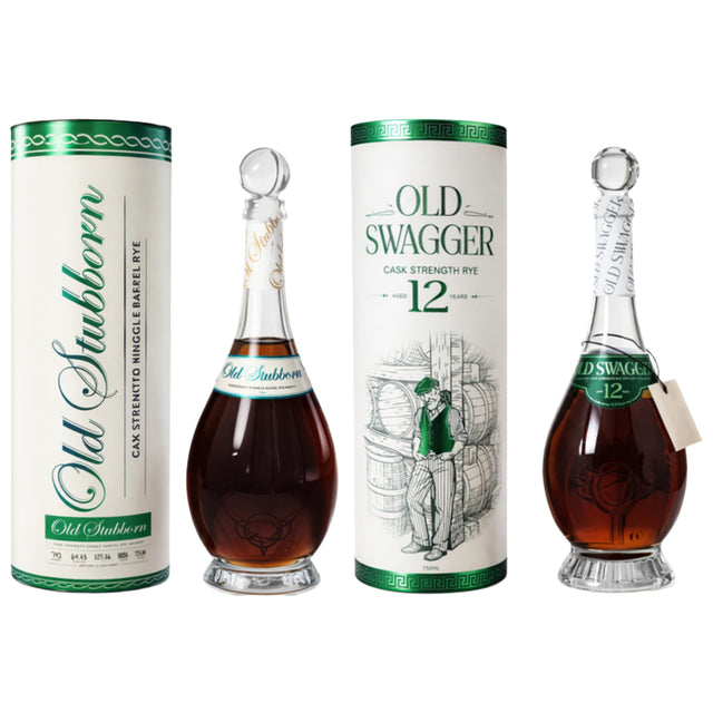 Rising Tide Spirits Bundle #4: Old Stubborn Cask Strength Single Barrel Rye + Old Swagger 12 Year Cask Strength Rye Whiskey | Free Shipping on orders $400+
