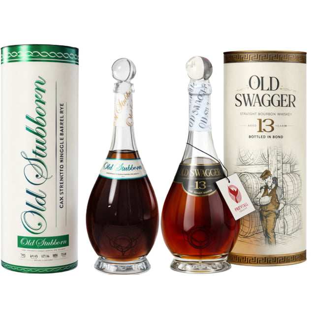 Rising Tide Spirits Bundle #3: Old Stubborn Cask Strength Single Barrel Rye + Old Swagger 13 Year Bottled-In-Bond Bourbon | Free Shipping on orders $400+