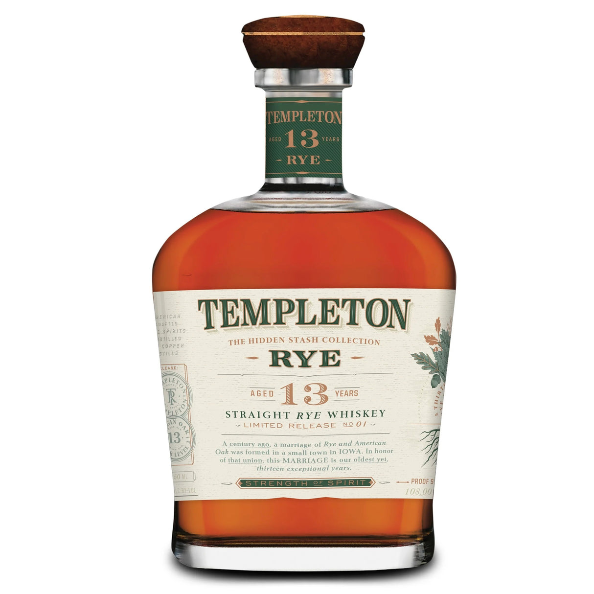 Templeton The Hidden Stash Collection Aged 13 Years Straight Rye Whiskey | Free Shipping on orders $400+