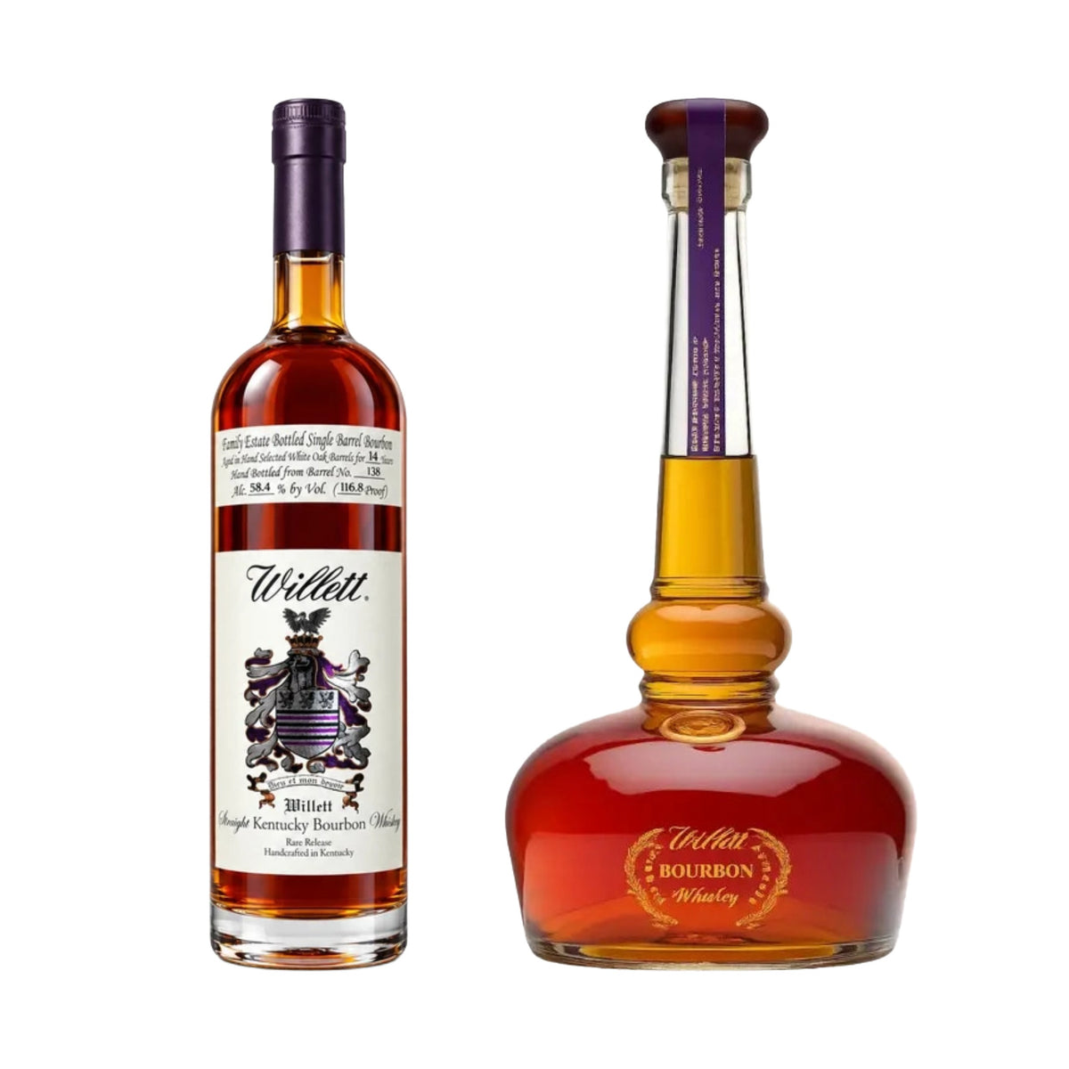 Willett Family Estate 14 Year “You Only Live Twice” Single Barrel Bourbon & Pot Still Reserve Cask Strength Bundle