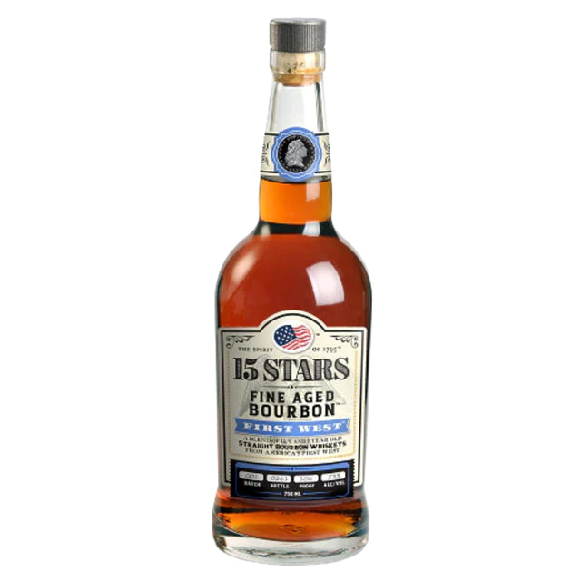 15 Stars 7 Years Old First West Fine Aged Bourbon Straight Bourbon Whiskey | Free Shipping on orders $400+
