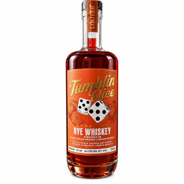Tumblin Dice 10 Year Bourbon Straight Whiskey Finished In Orange Liqueur Barrels | Free Shipping on orders $400+
