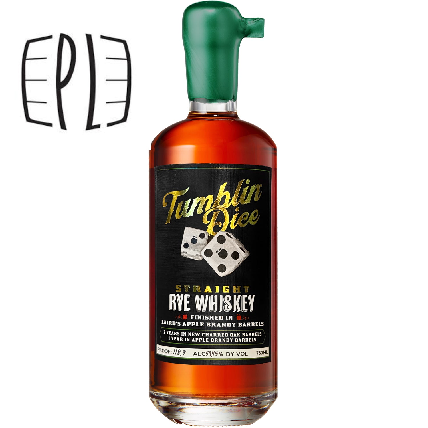 Tumblin Dice Apple Jack Finished 8 Year Single Barrel "PLDC" Rye Straight Whiskey | Free Shipping on orders $400+