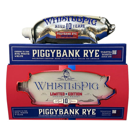 WhistlePig America's 250th Anniversary White & Blue Piggybank Rye 10 Year Limited Edition | Free Shipping on orders $400+