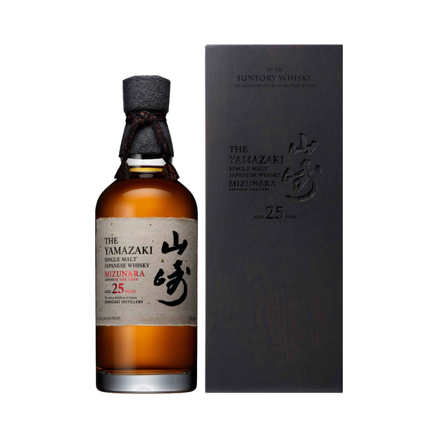 Suntory Yamazaki 25 Year Old Mizunara Single Malt Japanese Whisky 2025 Release | Free Shipping on orders $400+