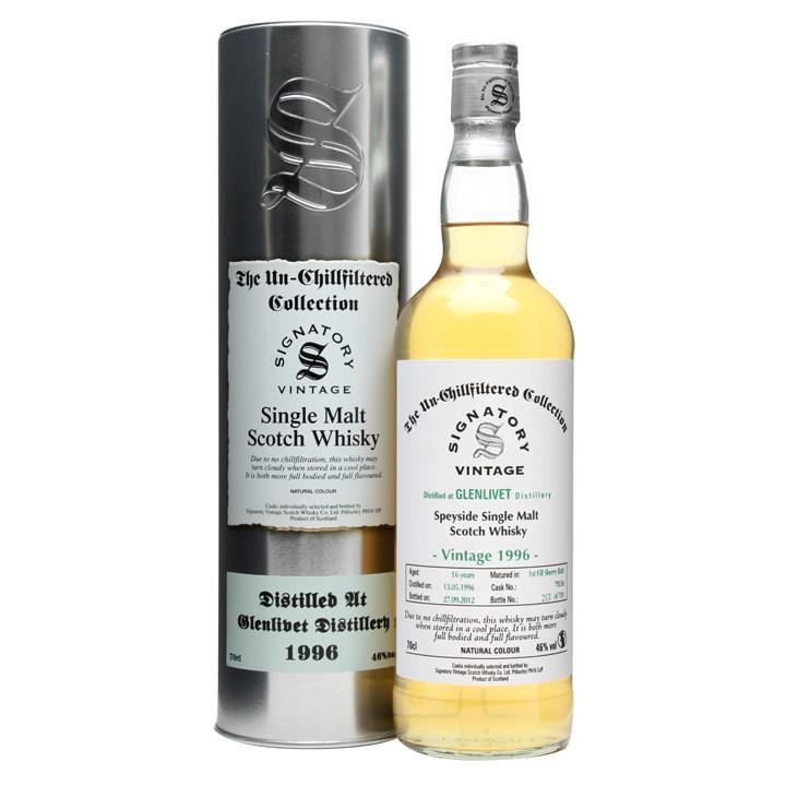 Glenlivet 16 yrs Speyside Unchillfiltered Signatory Single Malt Scotch Whisky - De Wine Spot | DWS - Drams/Whiskey, Wines, Sake