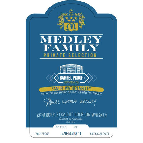 Medley Family Private Selection Kentucky Straight Bourbon Whiskey - De Wine Spot | DWS - Drams/Whiskey, Wines, Sake