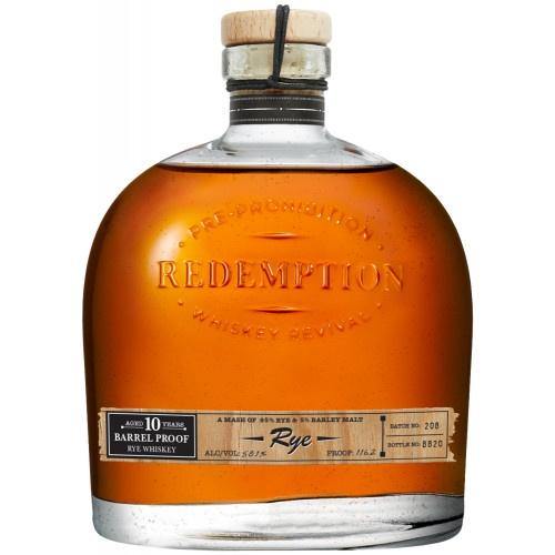 Redemption 10 Year Old Barrel Proof Rye Whiskey 750ml