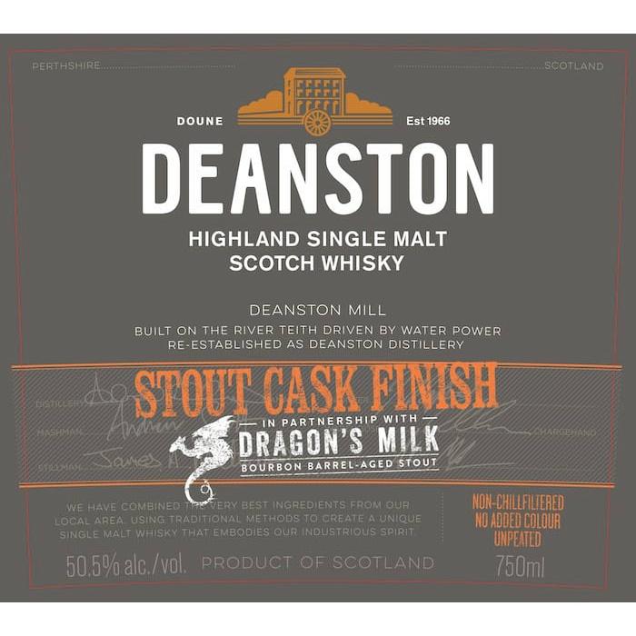 Deanston Dragon's Milk Stout Cask Finish Highland Single Malt Scotch Whisky 750ml