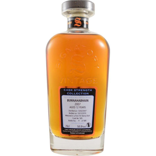 Bunnahabhain 12 yrs Islay Cask Strength Signatory Single Malt Scotch Whisky 750ml