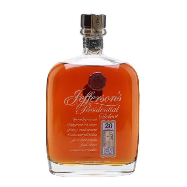 Jefferson's Presidential Select 20 Year Old Straight Bourbon Whiskey 750ml