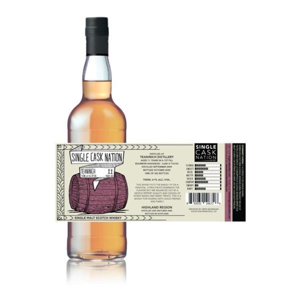 Single Cask Nation 11 Year Old Teaninich Distillery 1st Fill Bourbon Hogshed Cask #716153 Single Malt Scotch Whisky - De Wine Spot | DWS - Drams/Whiskey, Wines, Sake