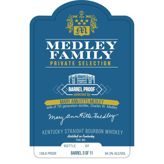 Medley Family Private Selection (Mary Ann Fitts Medley) Kentucky Straight Bourbon Whiskey 750ml