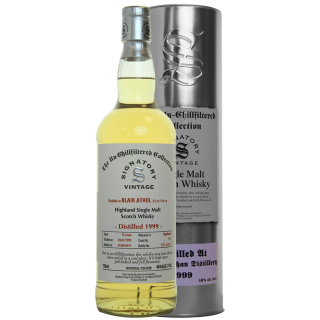 Blair Athol Hogshead 12 yrs Highland Unchillfiltered Signatory Single Malt Scotch Whisky 750ml