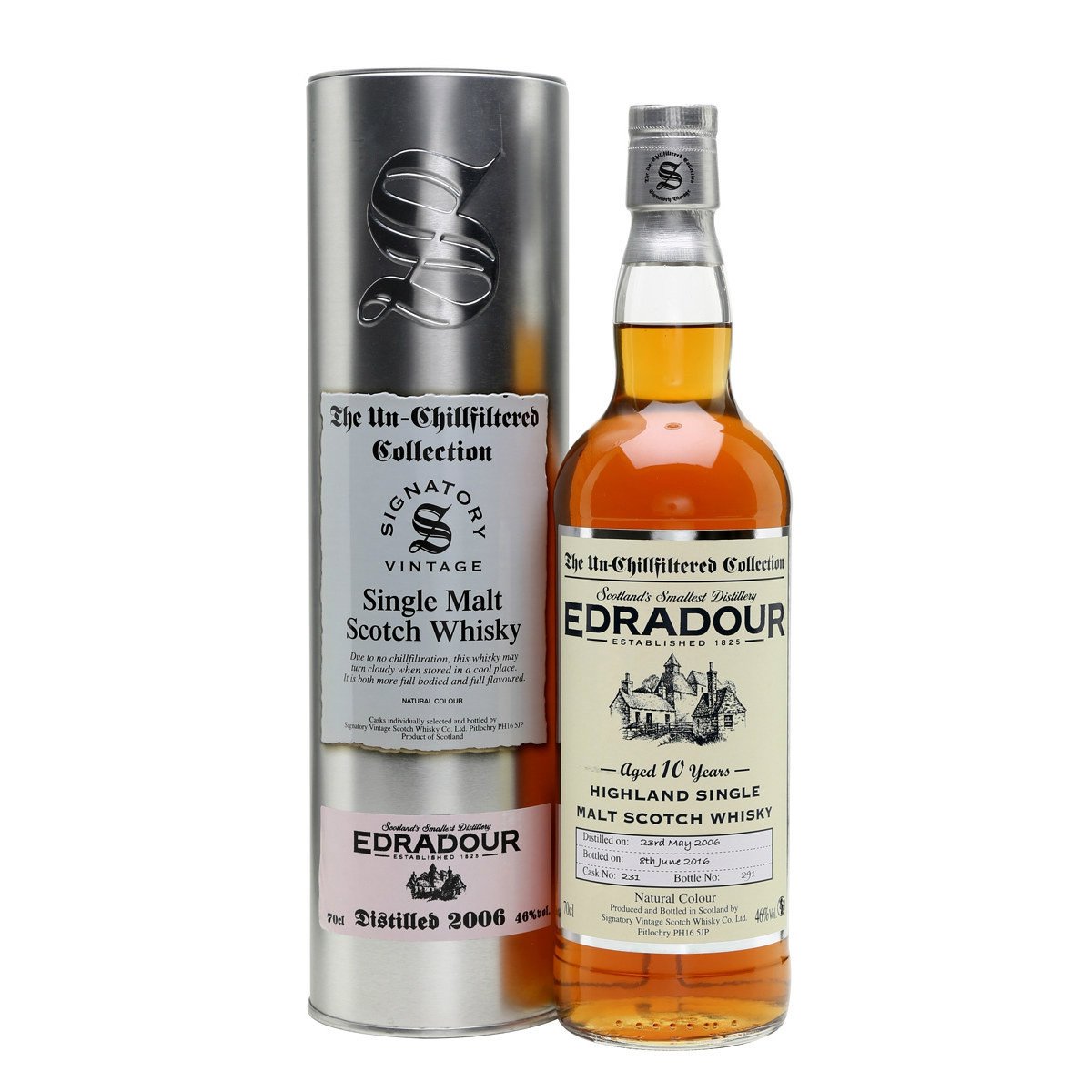 Edradour 10 yrs Highland Unchillfiltered Signatory Single Malt Scotch Whisky - De Wine Spot | DWS - Drams/Whiskey, Wines, Sake