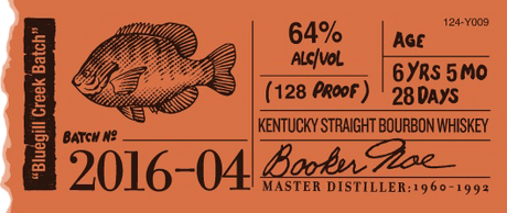 Bookers Small Batch Kentucky Straight Bourbon Whiskey 2016 Bluegill Creek Batch