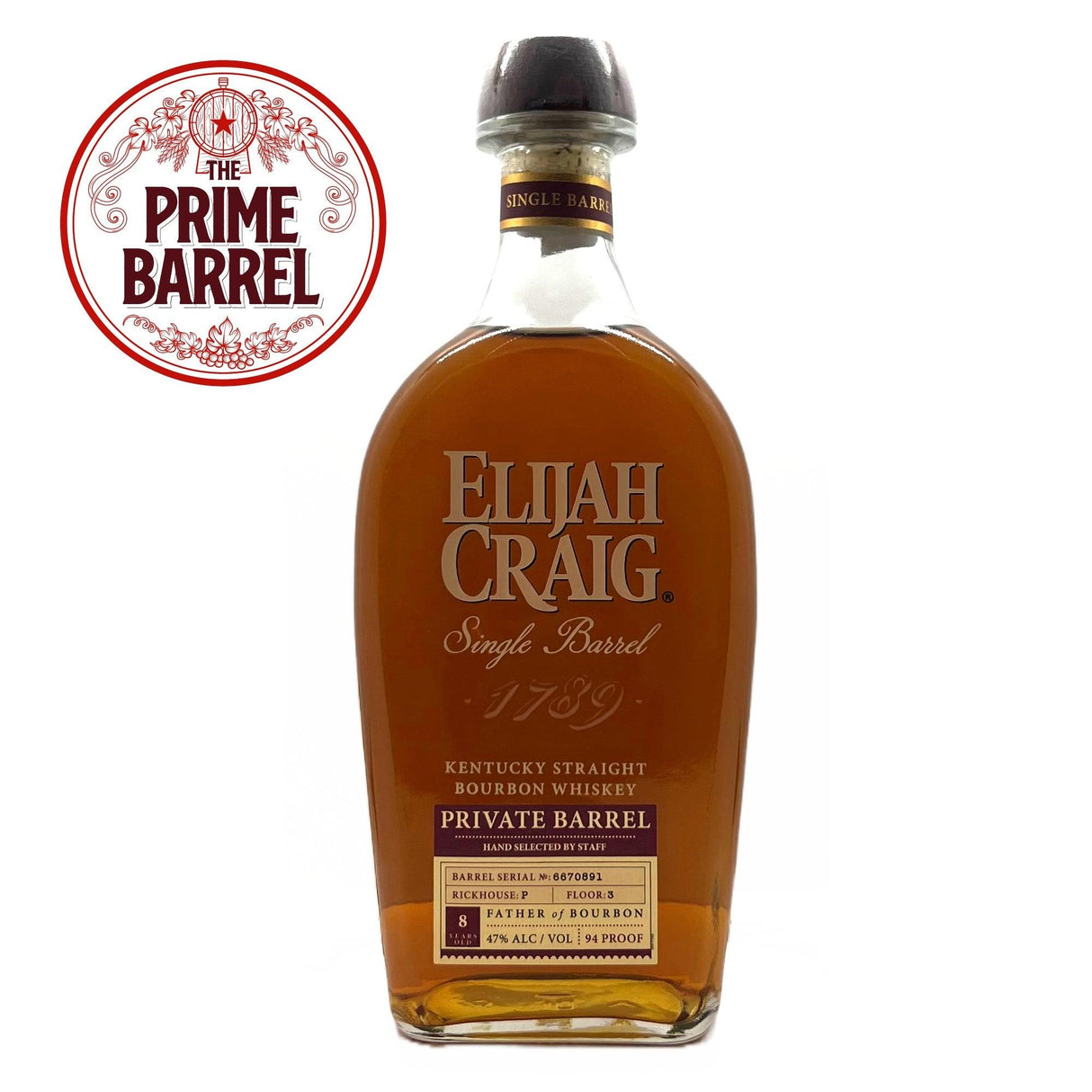 Elijah Craig 8 Years Single Barrel Kentucky Straight Bourbon Whiskey The Prime Barrel Pick #37 - De Wine Spot | DWS - Drams/Whiskey, Wines, Sake