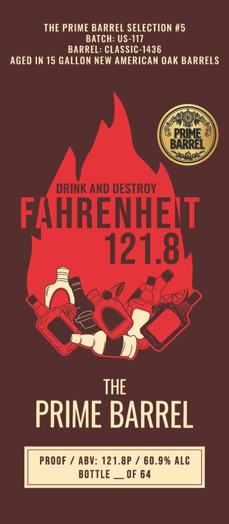 Del Bac "Fahrenheit 121.8" American Single Malt Whiskey The Prime Barrel Pick #5 - De Wine Spot | DWS - Drams/Whiskey, Wines, Sake