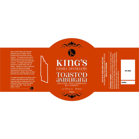 King’s Family Distillery Toasted Amburana Ryeconic Twice Barreled Rye Whiskey - De Wine Spot | DWS - Drams/Whiskey, Wines, Sake