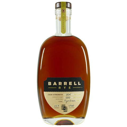 Barrell Rye Whiskey Batch #004 - De Wine Spot | DWS - Drams/Whiskey, Wines, Sake