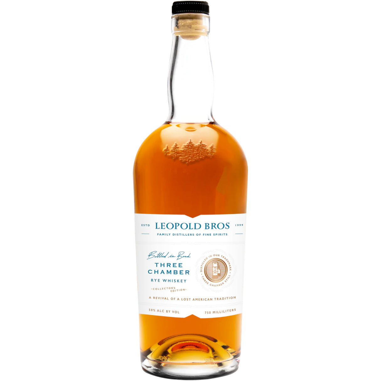 Leopold Brothers Three Chamber Bottle in Bond Rye Whiskey 750ml